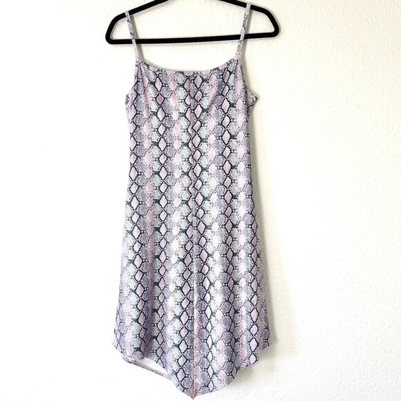 Vintage Y2K Eye Candy Purple Snakeskin Sleeveless Dress Size Medium - Picture 2 of 5